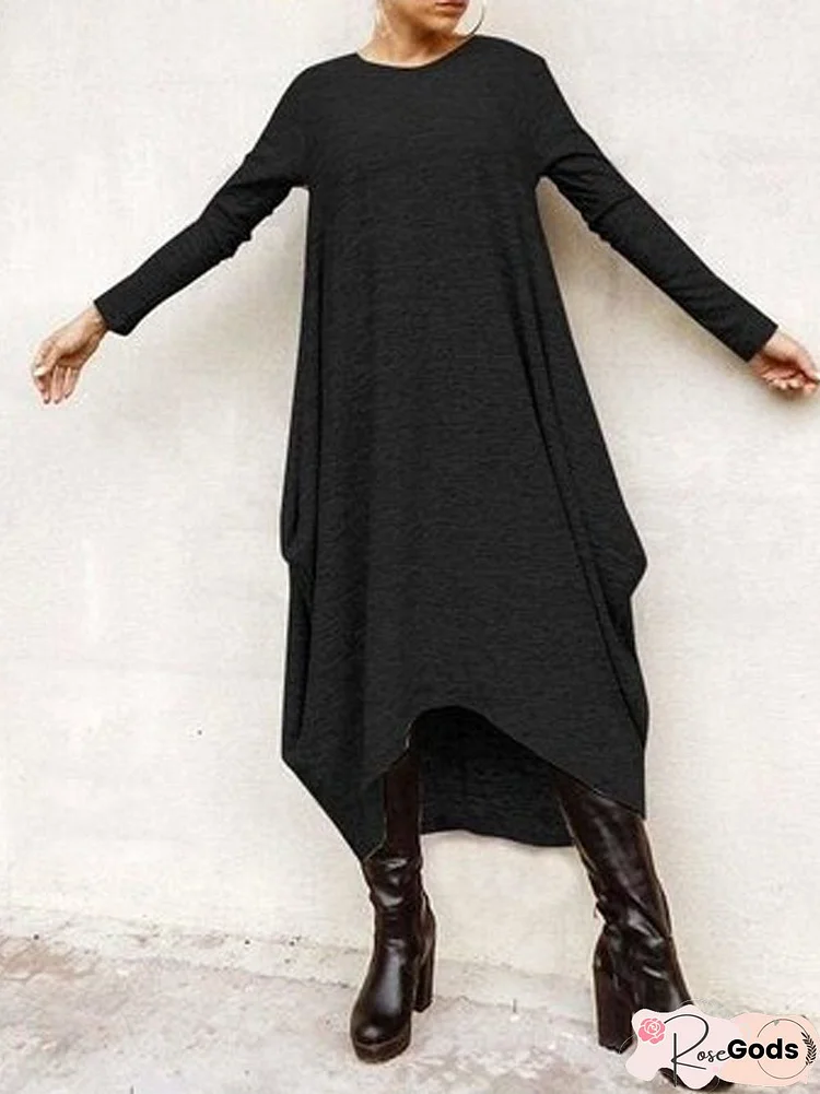 Casual Long Sleeve Knitting Dress