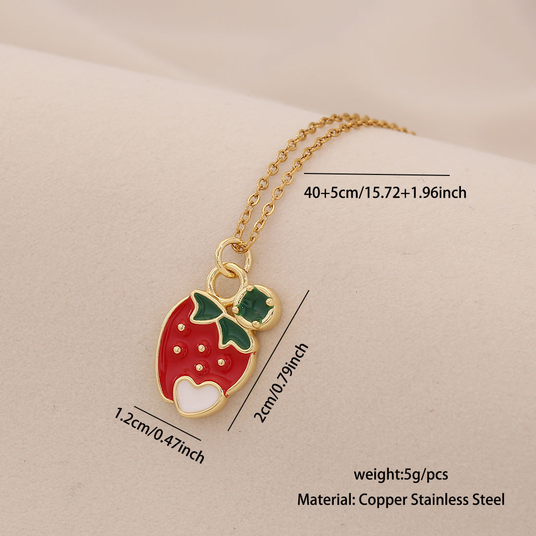 Cute Cherry Strawberry Pendant Necklace Fashionable And Versatile Clavicle Chain Trendy Necklace N1510