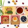 8pcs Cartoon DIY Diamond Painting Wooden Coasters Kits with Holder (Capybara)