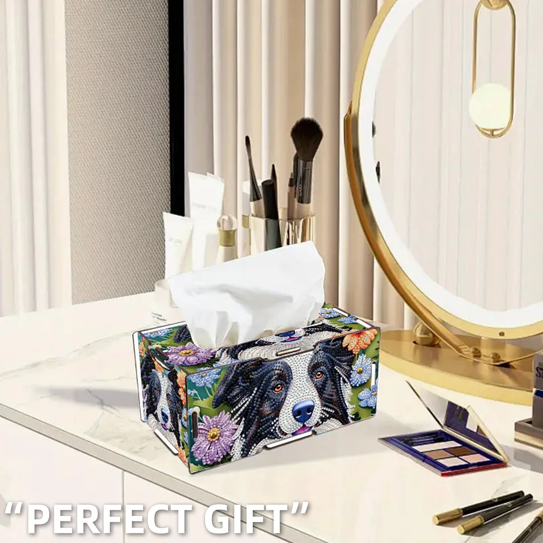 Wooden Diamond Painting Tissue Box for Home and Office Decoration(CZH011)