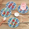 (US Local)6 PCS Acrylic Washable Diamond Painting Art Coasters Kits with Holder (Cross)