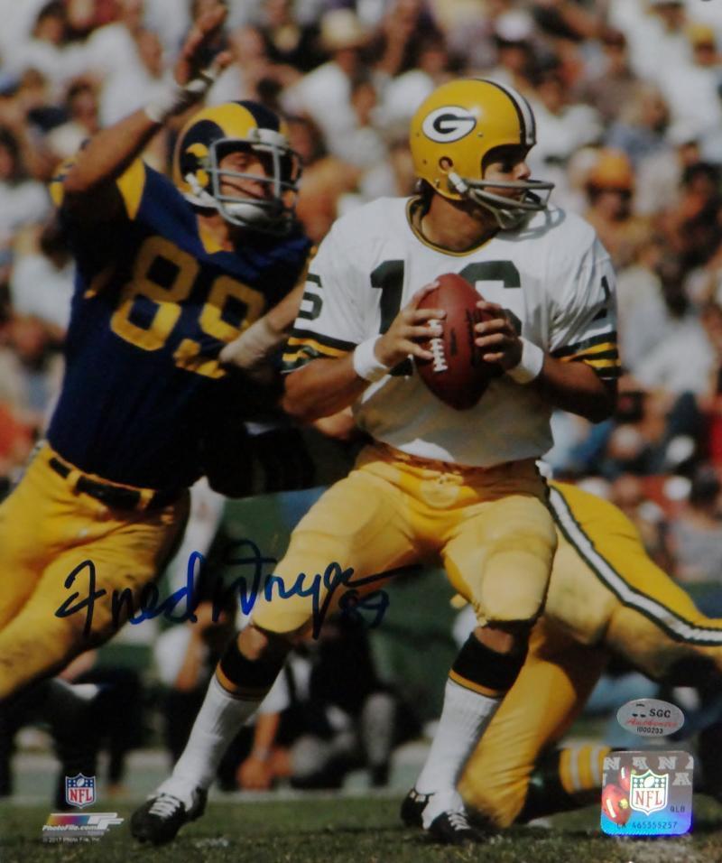 Fred Dryer Autographed 8x10 Against Packers Photo Poster painting PF - SGC Authenticated