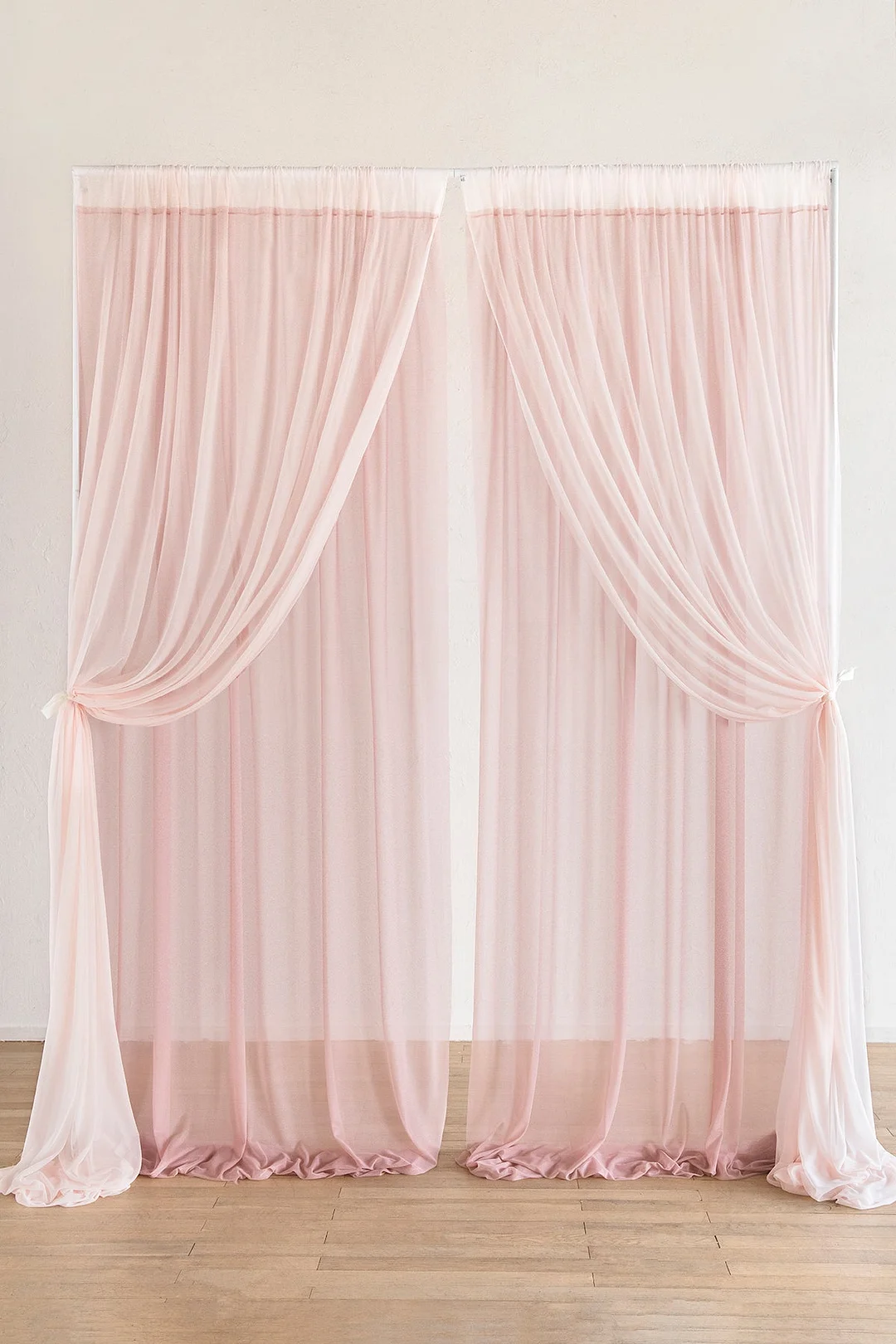 2-Layer Wedding Backdrop Curtains 59" x 10ft (Set of 2) - 8 Colors