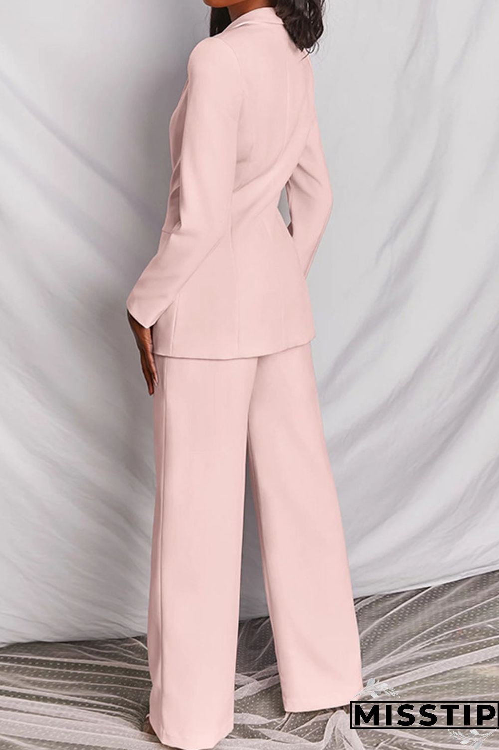 Coffee Casual Solid Buttons Turn-back Collar Long Sleeve Two Pieces