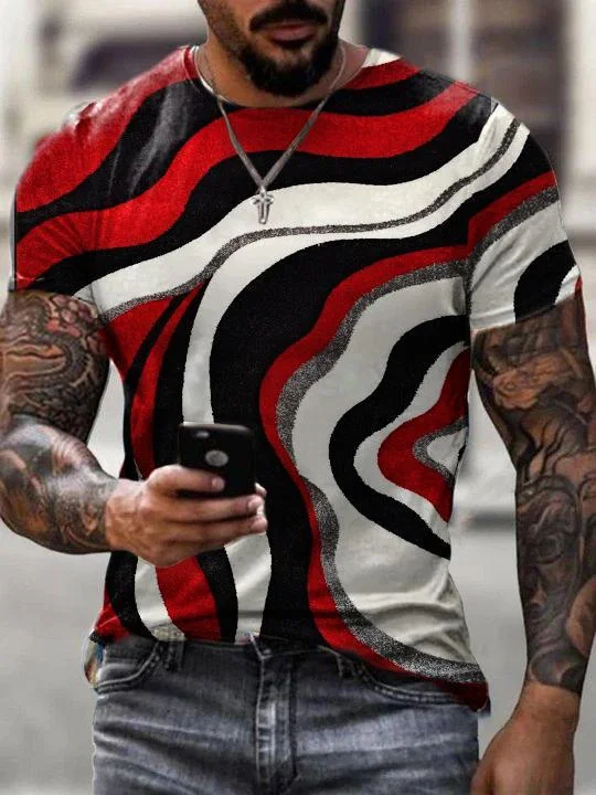 Men Pattern Casual T-shirt-16