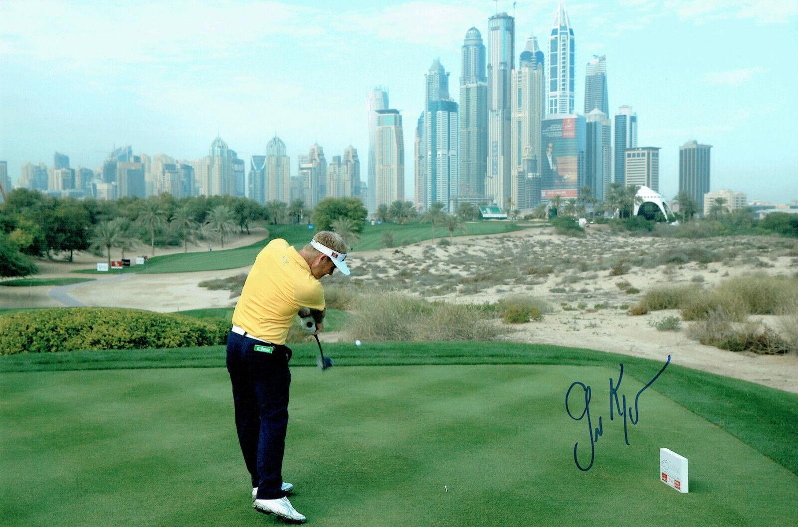 Soren KJELDSEN 12x8 Photo Poster painting Signed Autograph Dubai Desert Classic Golf AFTAL COA