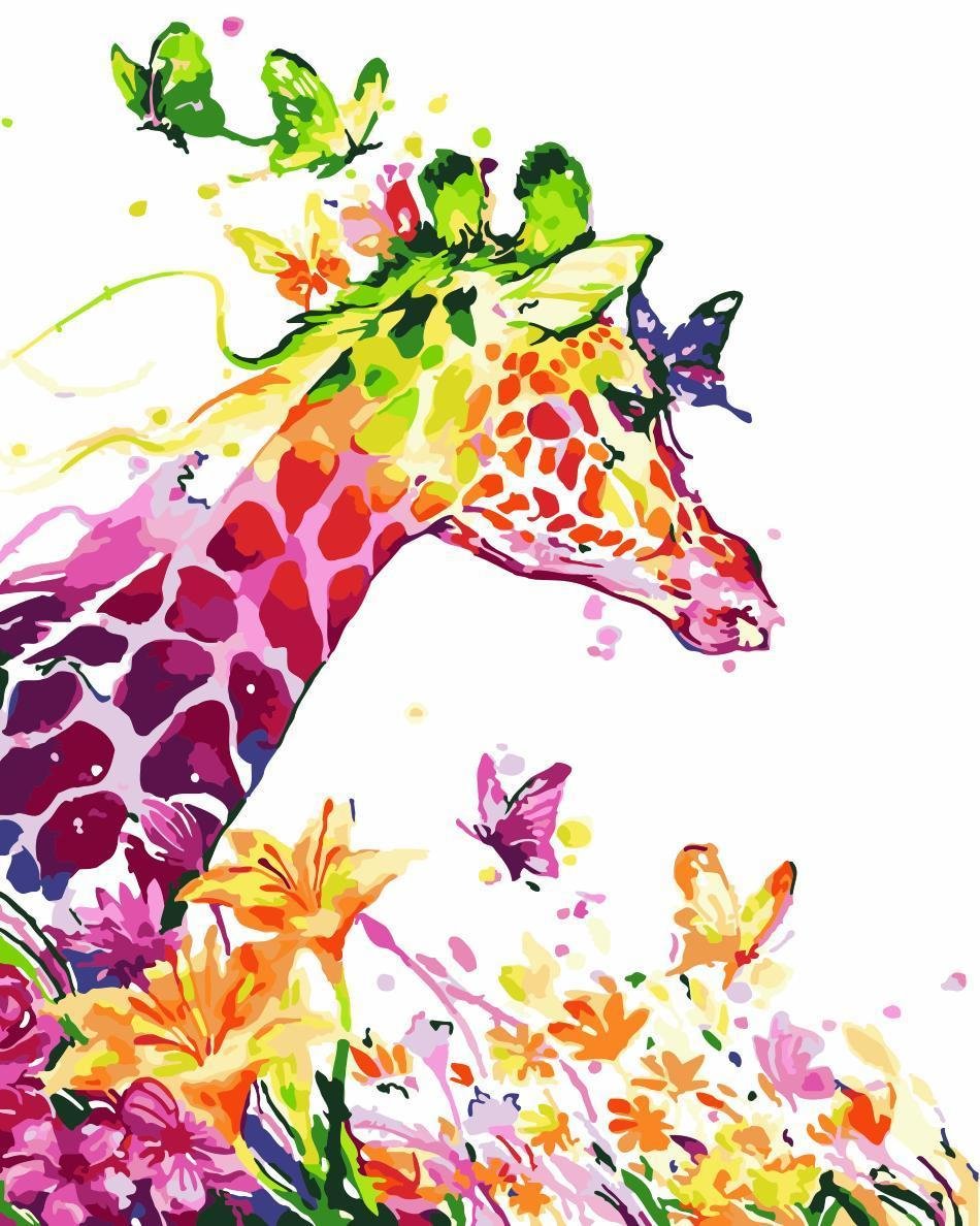 Animal Giraffe Paint By Numbers Kits UK For Adult HQD1237