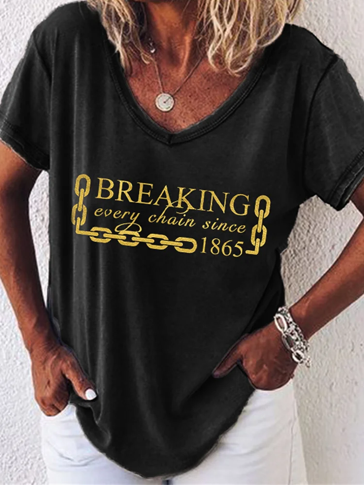 Breaking Every Chain Since 1865 Glitter T Shirt