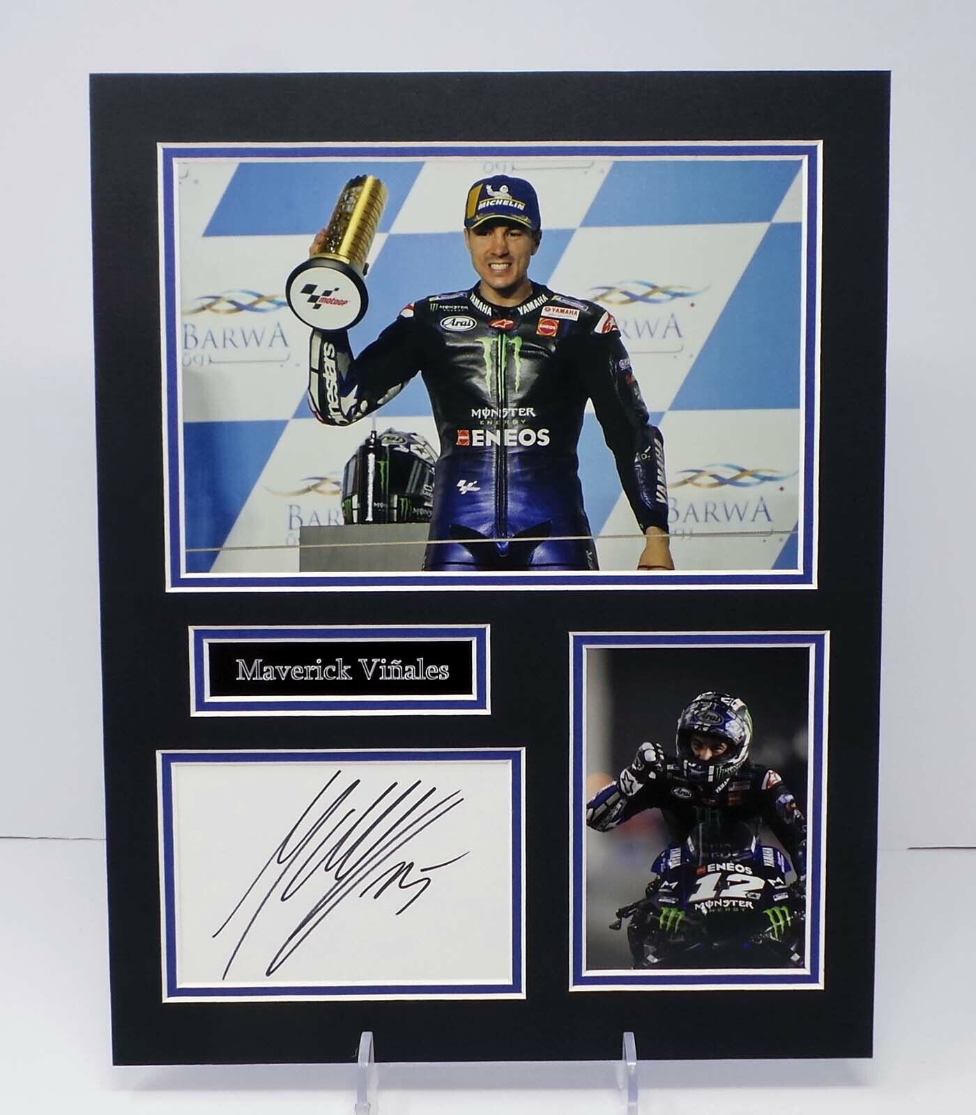 Maverick VINALES Signed Mounted Photo Poster painting Display AFTAL RD COA MotoGP Yamaha Rider