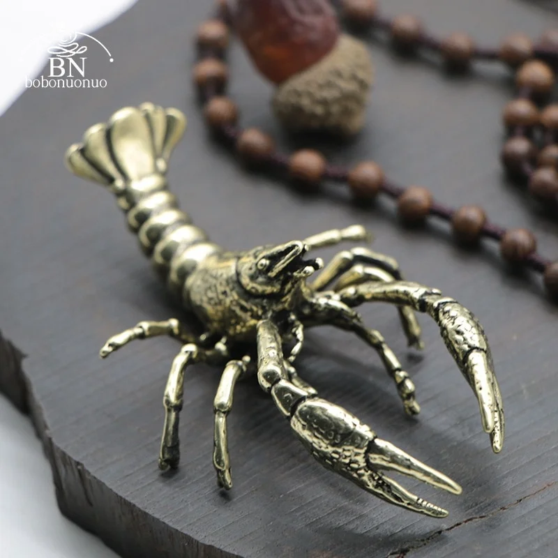 Athvotar Artificial Simulation Animals Lobster Miniature Figurines Lifelike Crayfish Shrimp Doll Toy Vintage Tea Pet Desktop Decor