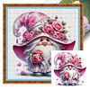 (US Only)Gnome Printed Cross Stitch Kit 40x40cm DIY 11CT Thread Art Needlework Home Decor