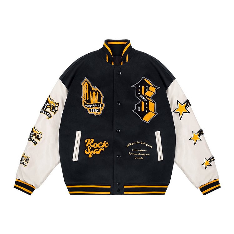 Antidote Rockstar Embroidered Varsity Jacket
