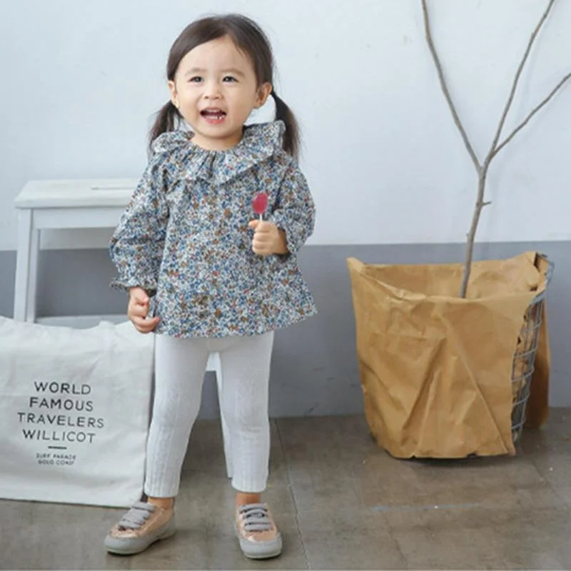 2019 Spring Summer Children Blouse For Girls Clothes 1-2Y Toddler Baby Girls Tops Kids Tee Shirt Flower Print Baby Outwear Stuff