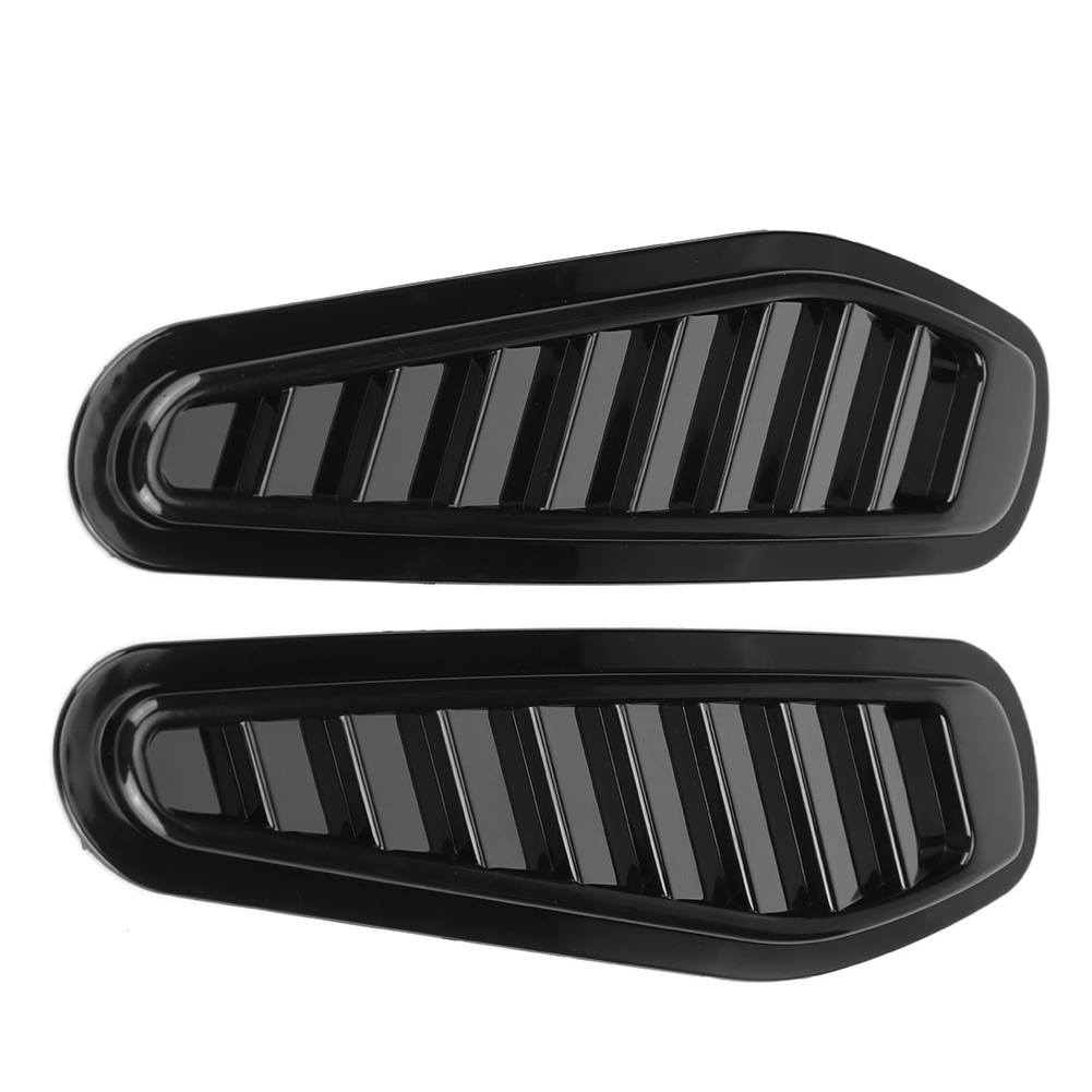 

1 Pair Decorative Car Hood Vents ABS Air Intake Scoop Bonnet Louvers Black, 501 Original
