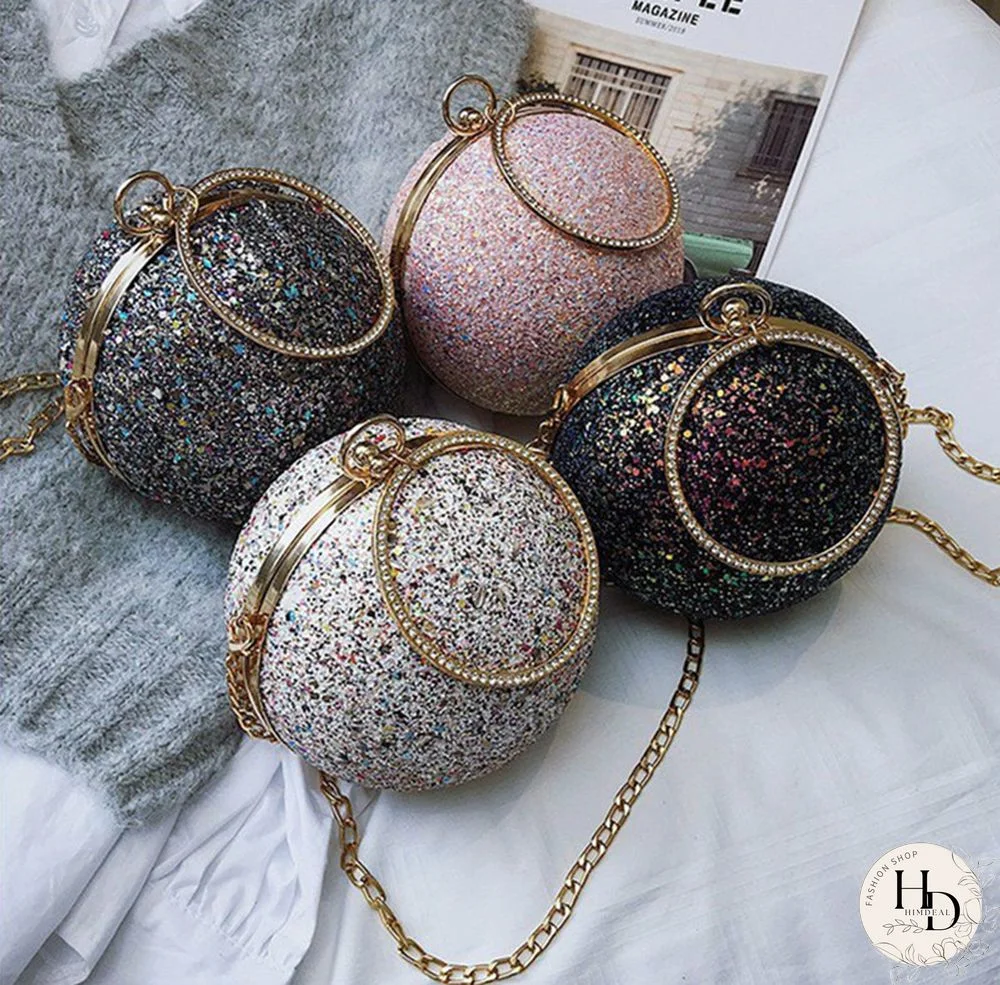 Pink Fashion Patchwork Round Crossbody Bag