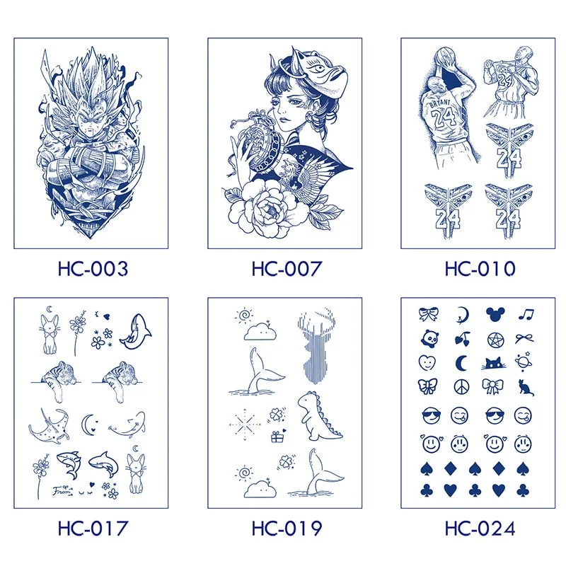 Basketball Anime Flower Butterfly Text Art Festival Cute Cool Waterproof Full Body Arm Men and Women Natural Temporary Tattoos