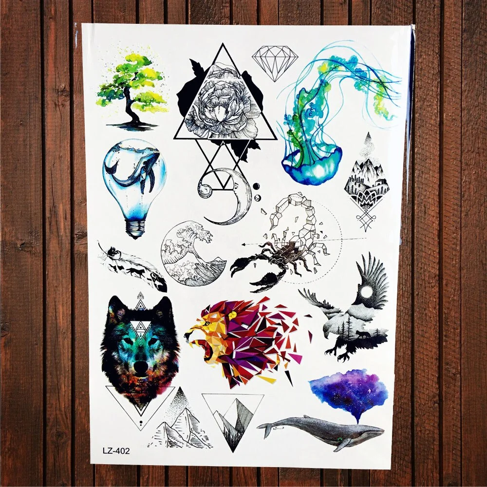 Sdrawing Red Rose Flower Temporary Tattoo Stickers Women Body Art Tattoo Arm Sleeve 21x15CM Large Fake Flash Waterproof Tatoo Henna