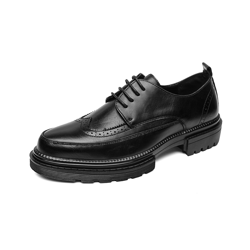Drawato fall outfits men Mens Black Casual Brogues Leather Shoes Business Slip-on Shoes Comfort Fashion Office Shoes for Male Zapatos De Hombre