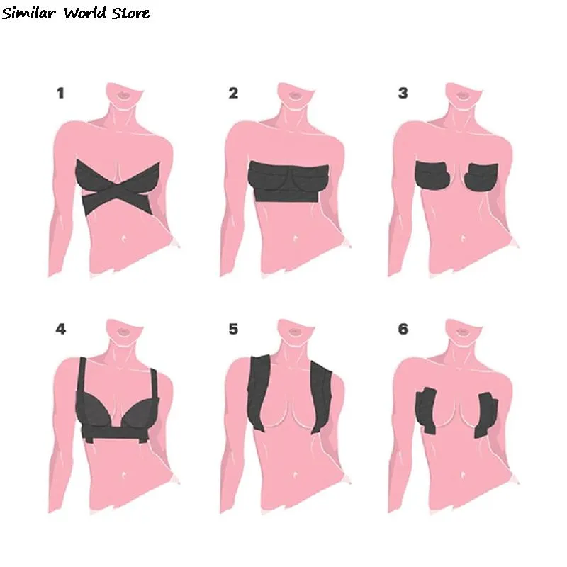 Dresses And Hump Correction Tape Adhesive Silicone Bra DIY Lift Boob Job With Nipple Cover Petal Chest Paste Breast Lift Tape