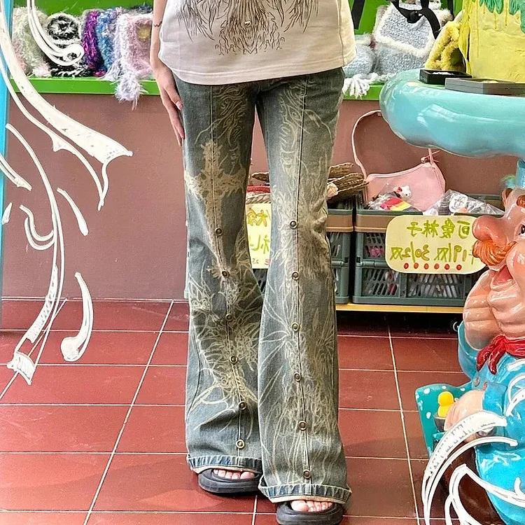 Tattoo Print Gothic Vintage Pant