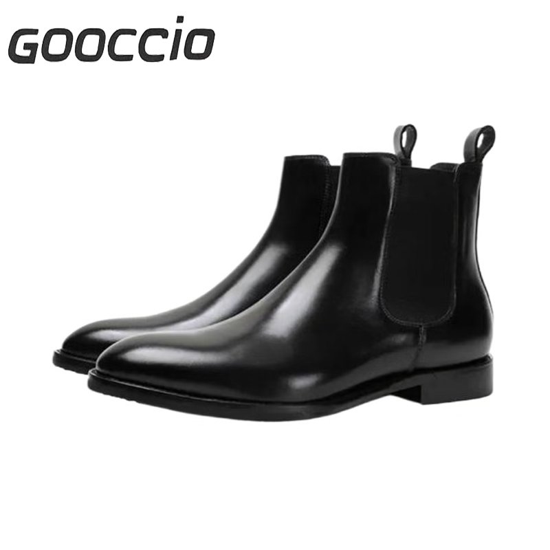 NJ189 Calf Skin Dress Boots/Chelsea Boots For Men  GOOCCIO  