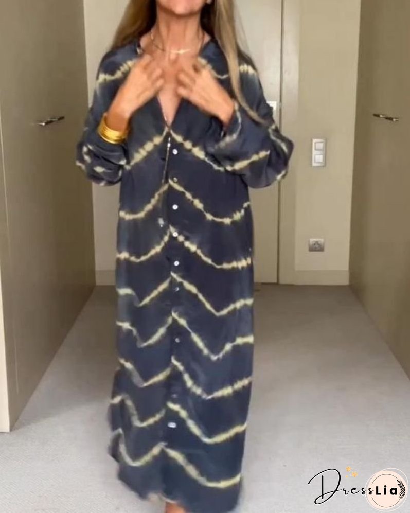 BOMEA - Boho Stripe Long Sleeves Dress