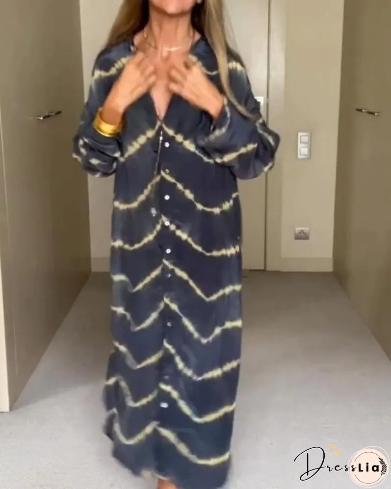 BOMEA - Boho Stripe Long Sleeves Dress