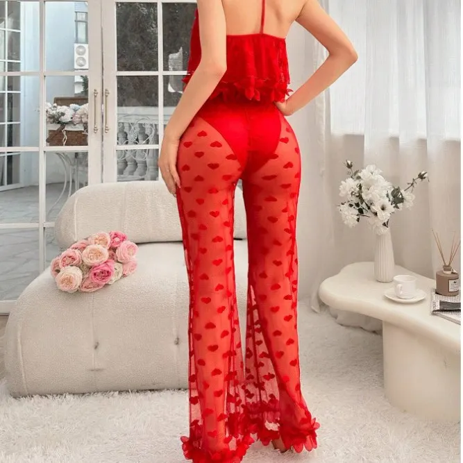 Churchf Sexy Pajamas Lace Dress Perspective Lingerie Home Pajamas