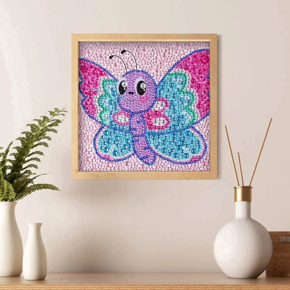 Diamond Painting - Full Crystal Rhinestone - Butterfly(18*18cm)【Without Frame】
