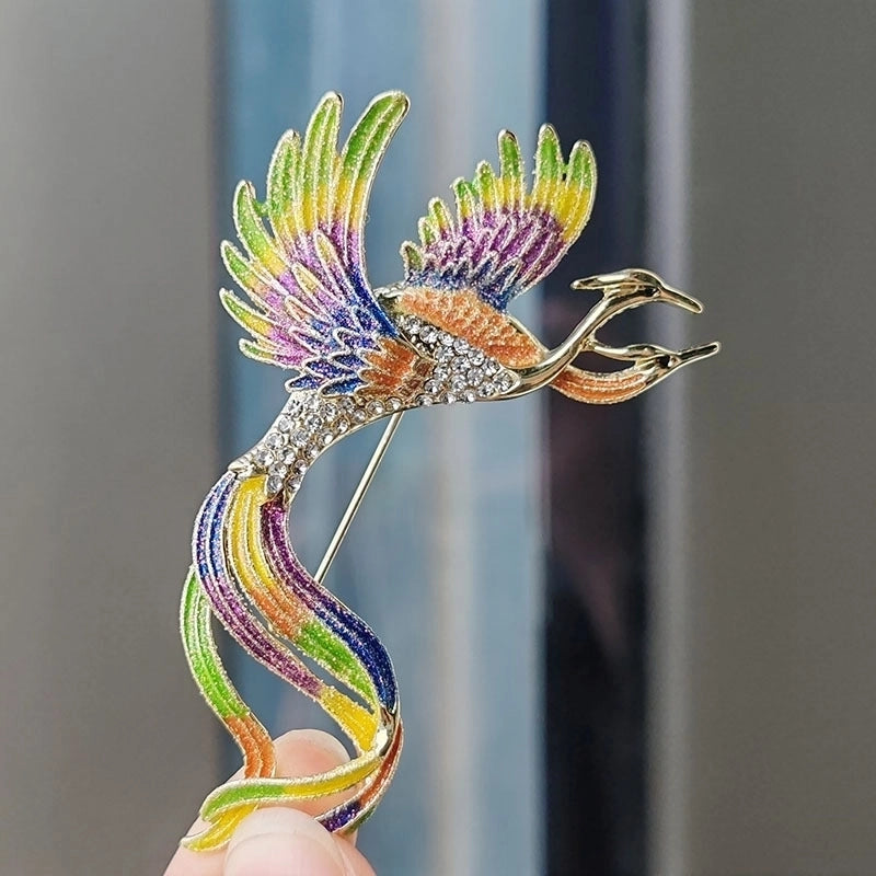 Chinoiserie Retro Ethnic Style Pin Phoenix Alloy Plating Unisex Brooches