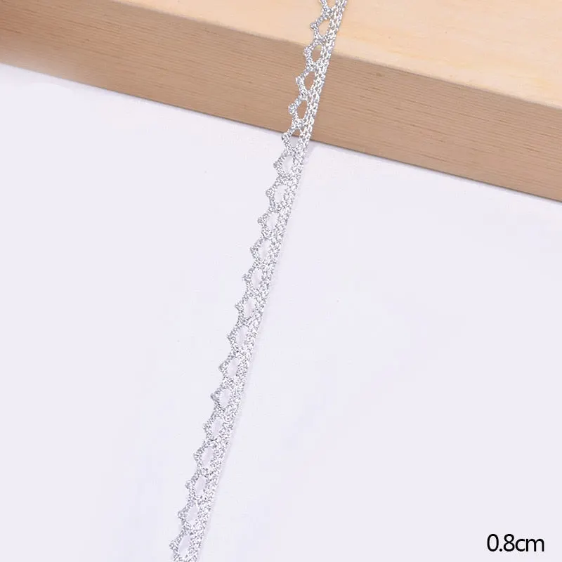 5/10Yards White Cotton Embroidered Lace Trim Ribbons Fabric DIY Handmade Craft Clothes Sewing Accessories Supplies