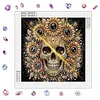Partial Drill 5D Diamond Painting Kit Skull Abstract 30x30cm(Golden Skull)