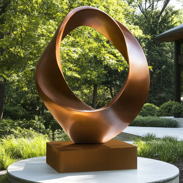 Twist of Eternity Bronze Abstract Garden Sculpture - Outdoor Sculpture for Modern Space