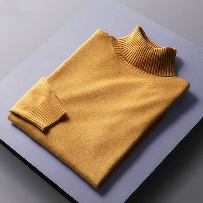 Gamintor Slim Fit Turtleneck Sweater - Lapel Knitted Inner Layer for Men  