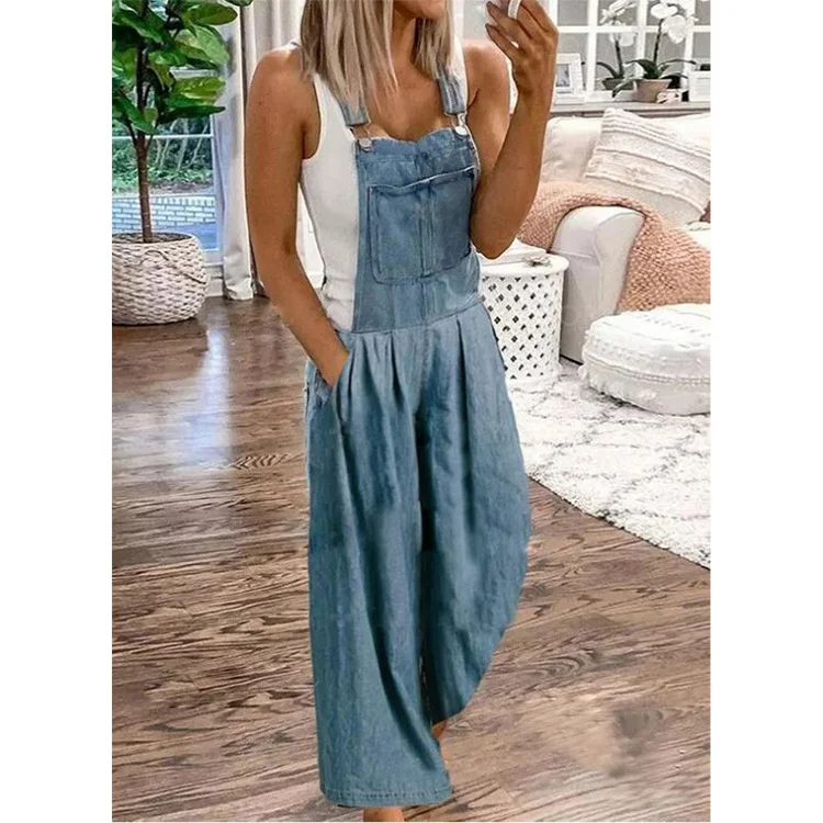 Fashionable Casual Women Overalls High Waist Jeans p422439