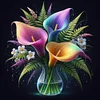 Glow-In-The-Dark Blumen - Rundbohrer Diamond Painting - 30*30cm