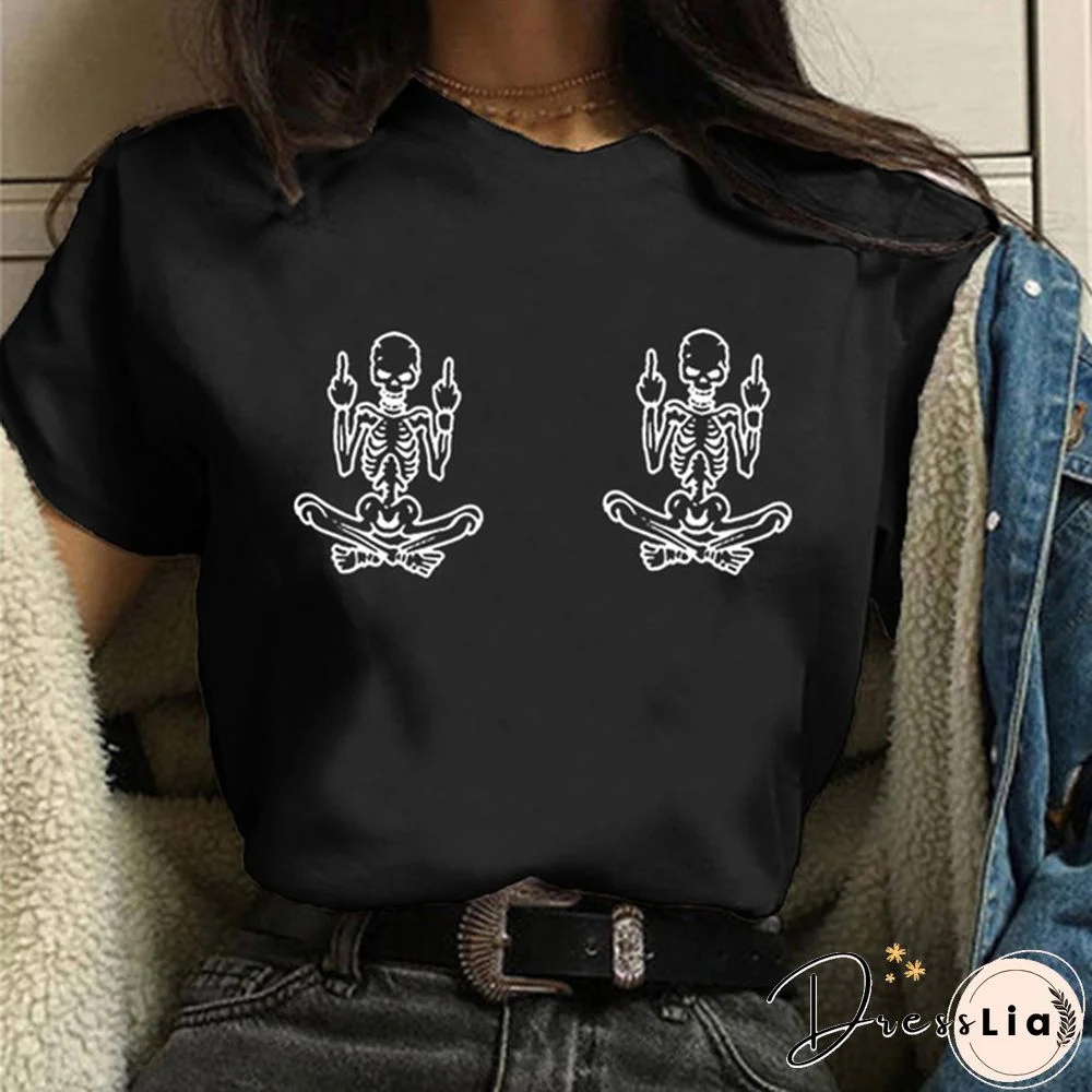 Women's Summer Funny Short Sleeved T-shirts Casual Crew Neck Tees Top Women Clothes Solid Color Shirts