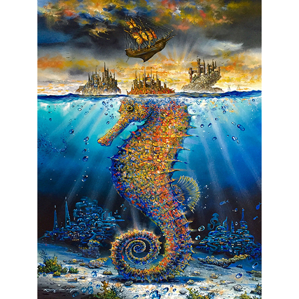 

30*40CM - Round Drill Diamond Painting - Hippocampus, 501 Original