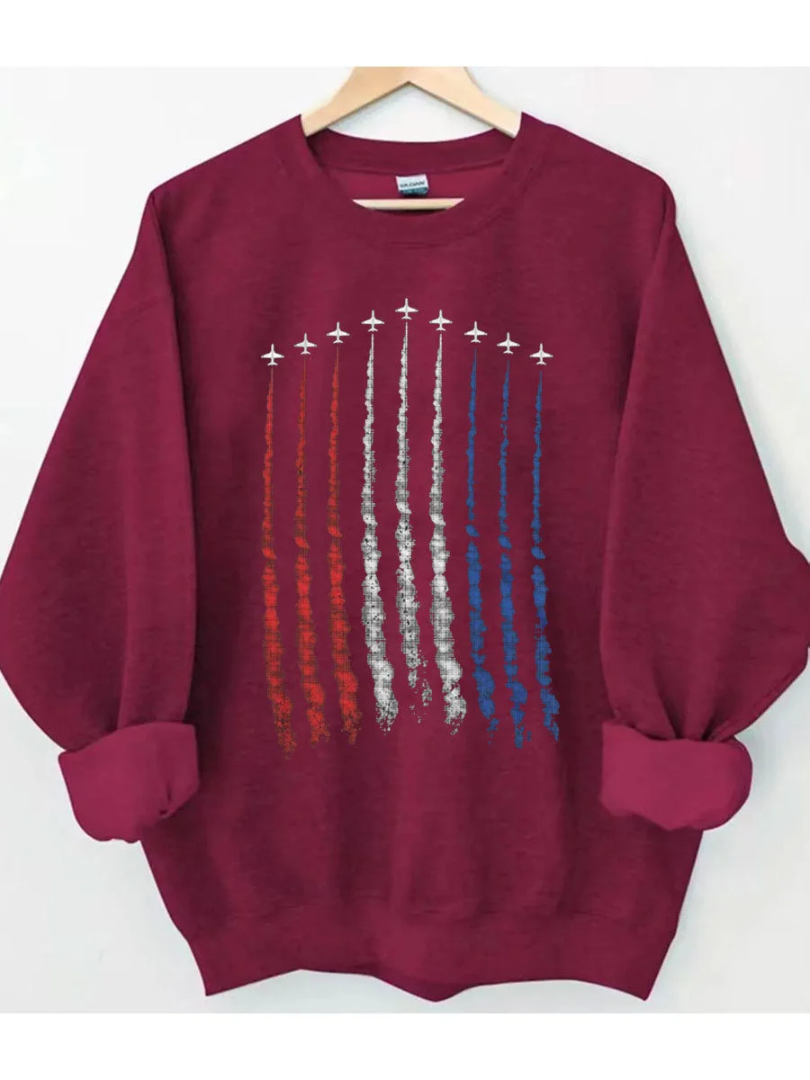 Red White Blue Air Force Flyover Sweatshirt