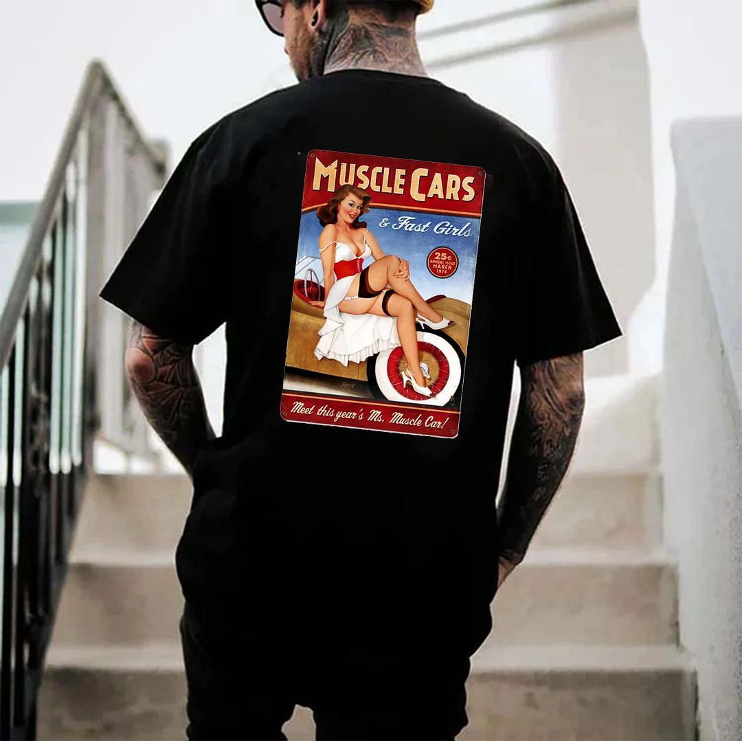 MUSCLE CARS Sexy Lady Print Men's T-shirt