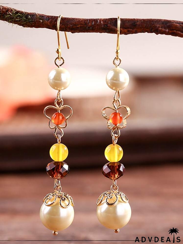 Faux Pearl Drop Earrings