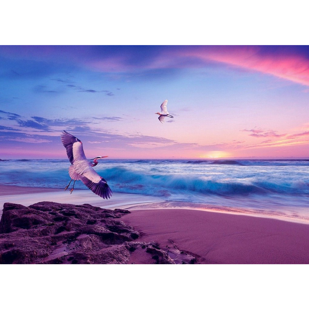 

40*30CM - Round Drill Diamond Painting - Flying Sea Gull, 501 Original