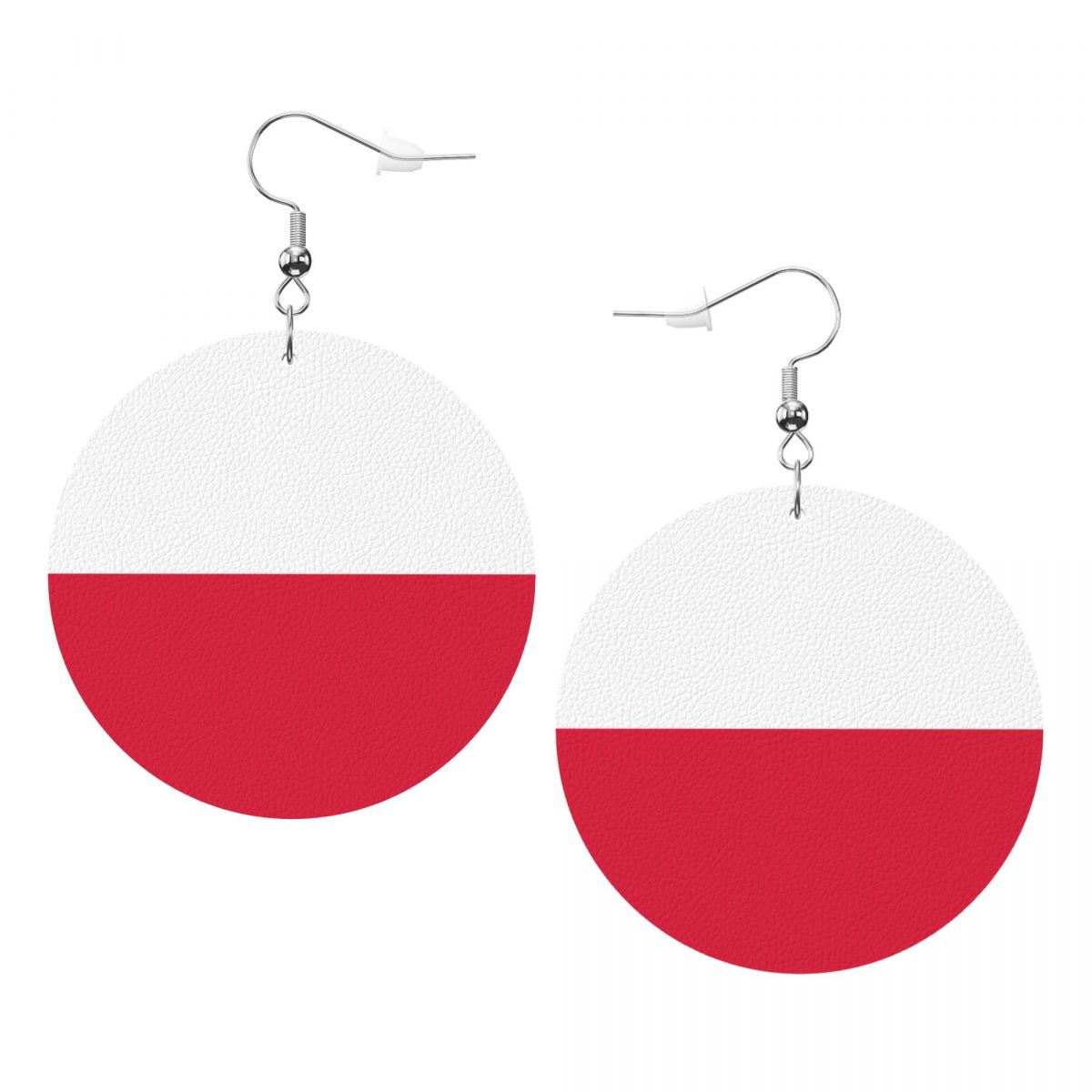 Poland Flag Print Lightweight Dangle Hoop Earrings For Women Girls