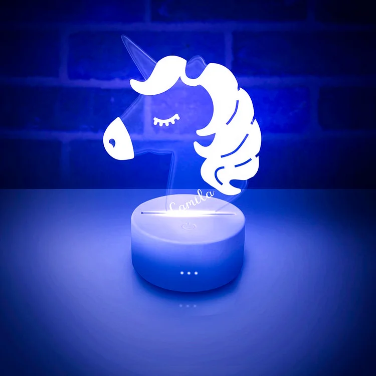 Personalized Unicorn Night Light Custom Name Changeable Color Lamp