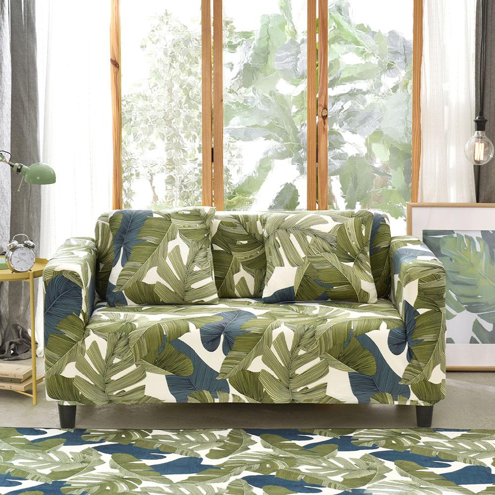 

Leaves Printed Stretch Tight Wrap Slipcovers Elastic Sofa Cover (2 Seater, 501 Original