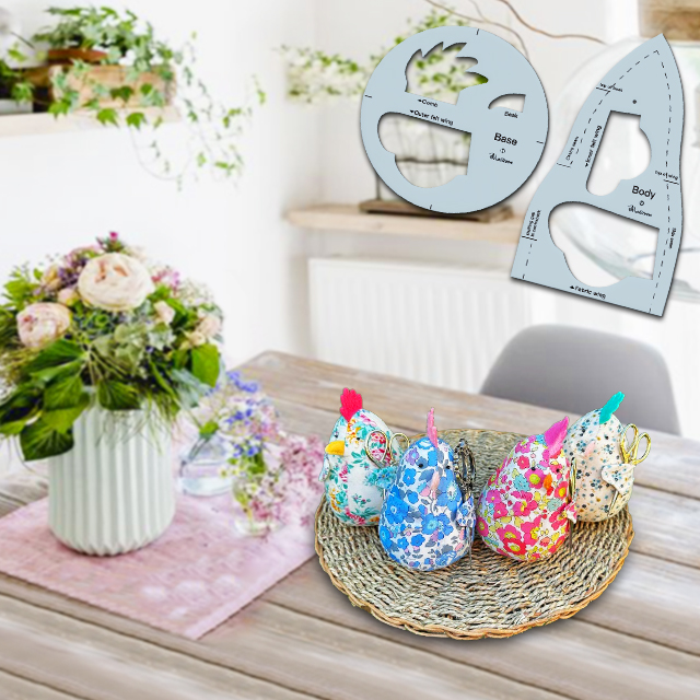 Chicken Caddy: Chicken Pincushion Softie Sewing Template & Instructions