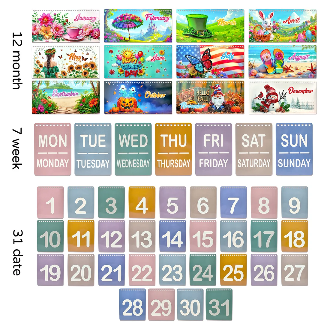 2026 Pink Flower DIY Diamond Art Painting Desk Calendar Special Shaped Drill Monthly Flip Tabletop Calendar Kit for Adults Beginners Gift Home Office Decor