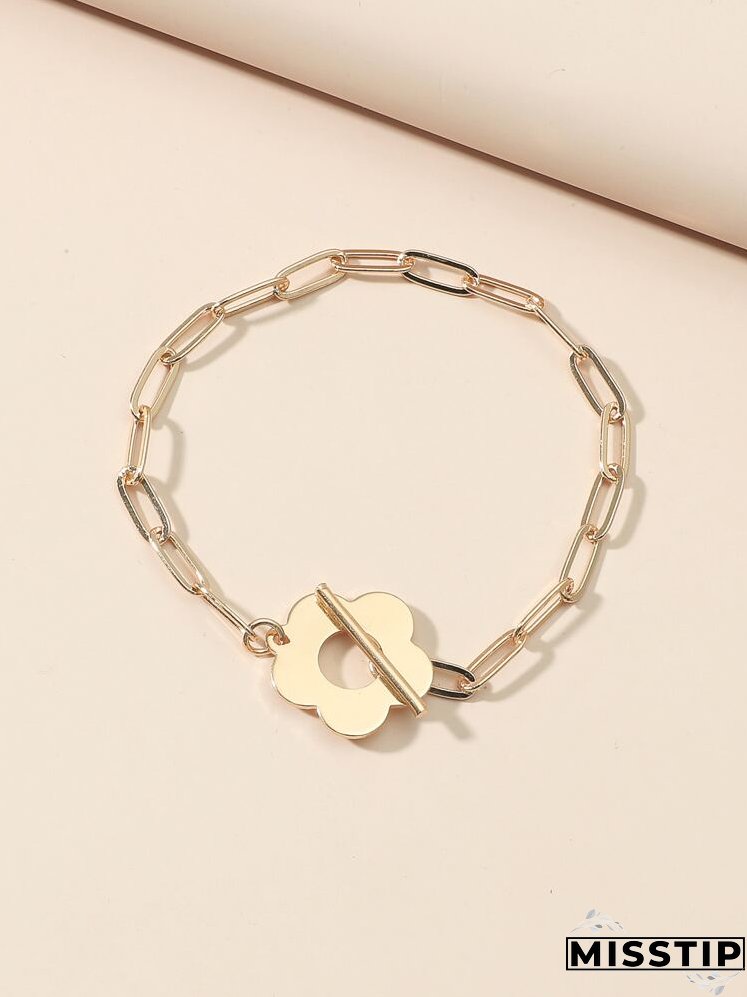 Flower Decor Chain Bracelet