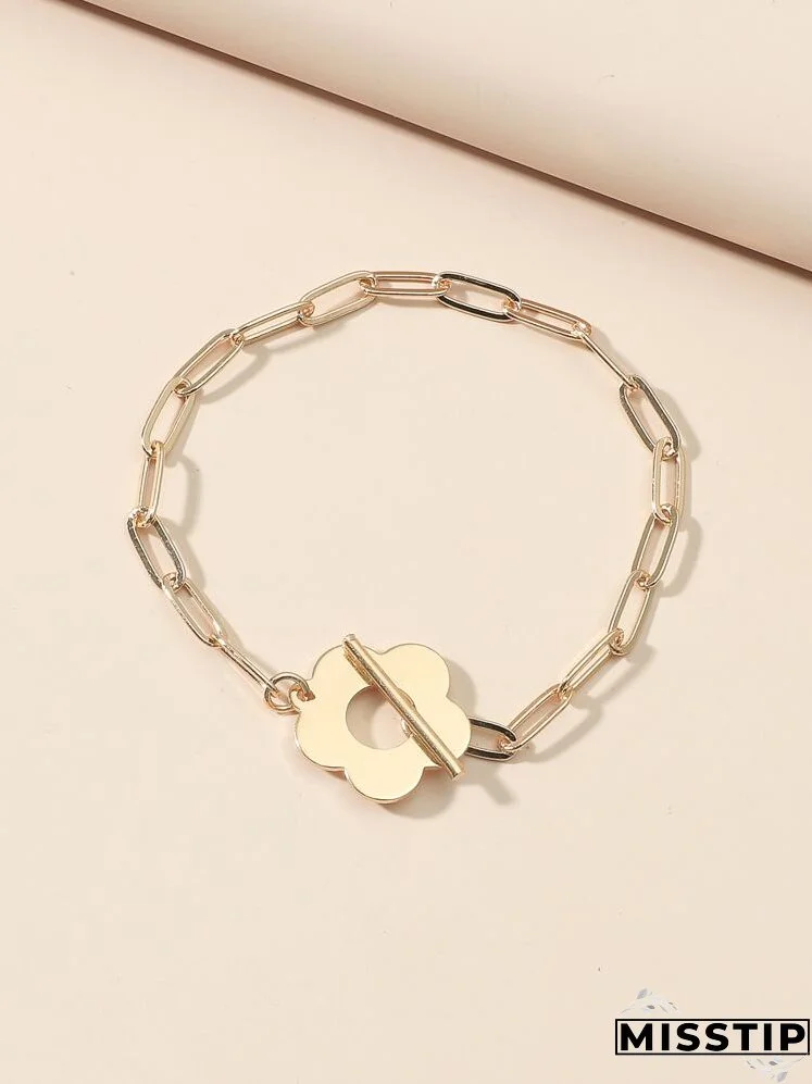Flower Decor Chain Bracelet
