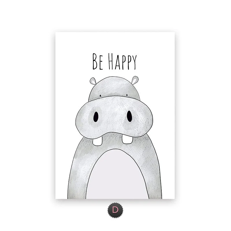 Cartoons Rabbit Wall Poster Art  Kids Room Decoration Cute Giraffe Living Room Poster On Canvas Prints Art Wall